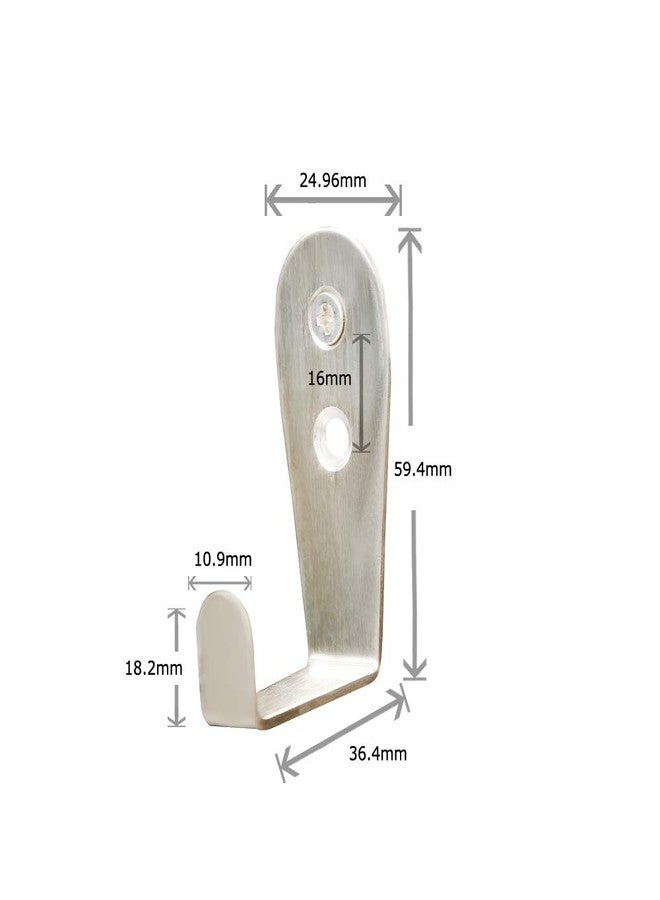 BTL Stainless Steel Door Hook - Wall Hook - Hook for Hanging Keys, Clothes, Towel | L Shape | Screws Included | Pack of 10 | BHK-3L - Image 4